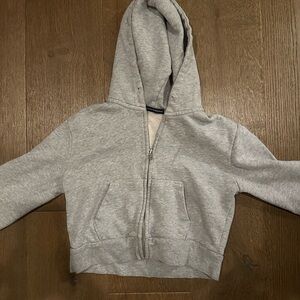 Brandy Melville Gray Cropped Hoodie